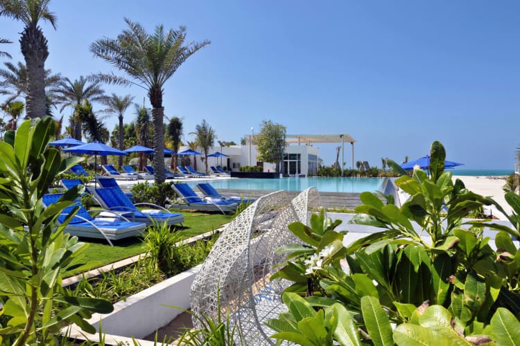 Main swimming pool sunbeds